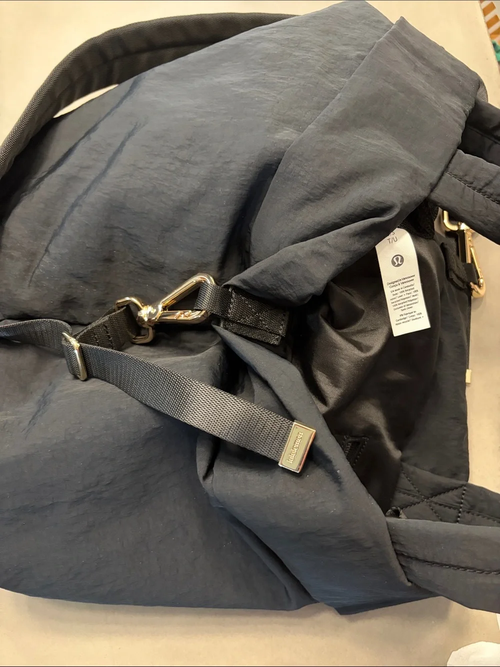 Lululemon ‘On My Level 20L’ Black/Gold Tote